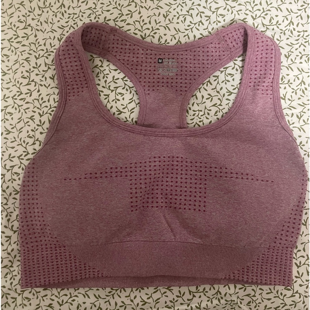 Pink sports bra
